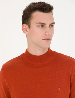 Kiremit Slim Fit Yar_m Bal_k__ Yaka Basic Triko Kazak - Pierre cardin фото 2