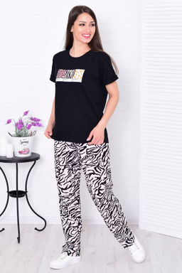 Пижама женская 5-327 (черный зебра)