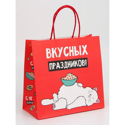 Набор пакетов новогодних крафтовых 5 штук «С Новым годом тебя!», 21 × 12 × 9 см
