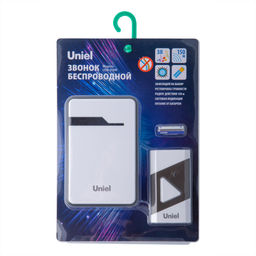 UDB-016W-R1T1-38S-150M-WH/BL Звонок беспроводной. Радиус действия 150м. Белый с черным. ТМ Uniel - Volpe фото 9