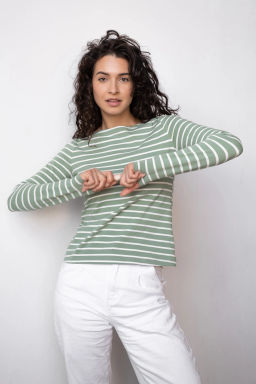 Лонгслив ДЖ 375п-6 Зеленый / экрю - T.C.T фото 8