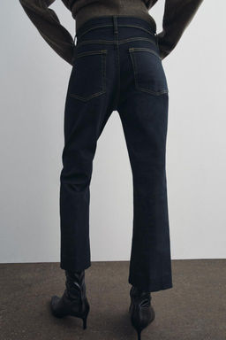 ZW COLLECTION BOOTCUT HIGH-WAIST CROPPED JEANS - Zara фото 3