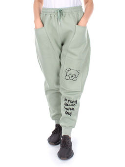 5663 MENTHOL Брюки спортивные женские с начесом (50% хлопок, 50% полиэстер) - Фабричный китай фото 2