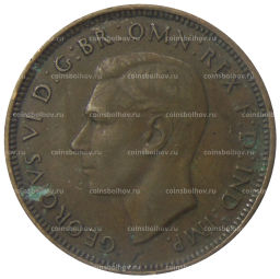 Монета 1/2 пенни 1938 года Австралия