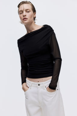 Top de un hombro en malla - H&m фото 3