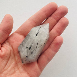 Кристалл двухконечный Кварц с включ. Турмалина Волос Венеры - Радуга самоцветов фото 4