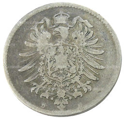 Монета 1 марка 1874 года D Германия