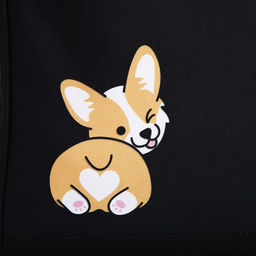 Рюкзак текстильный Корги, 38х14х27 см, цвет чёрный - Nazamok фото 3