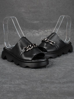 08-PEA122-1 BLACK Босоножки женские (натуральная кожа)