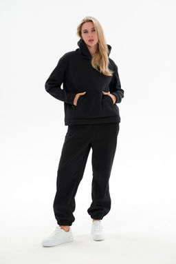 Костюм женский из футера 3х нит.начес Вектор черный - Амадэль фото 10