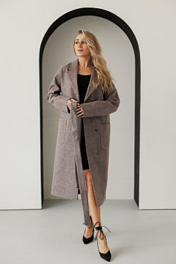 Пальто женское демисезонное 20550 (голубой/клетка) - Kankan фото 5