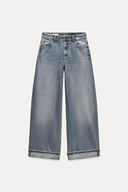 RELAXED FIT FOLD-UP LOW-RISE JEANS - Zara фото 7