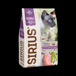 Сухой корм для стерилизованных кошек, индейка и курица 91866/81852