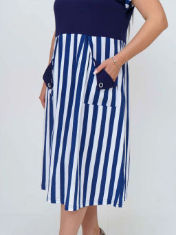 Платье женское, цвет синий белый