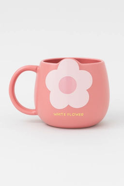 Кружка керамическая White flower one, red (350 мл)
