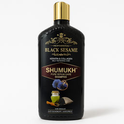 Шампунь для волос с чёрным кунжутом Shumukh, 420 г против седины и ломкости SMK3-02