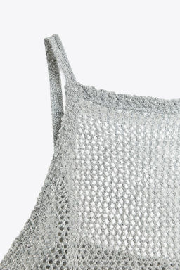 METALLIC THREAD CROCHET TOP - Zara фото 6