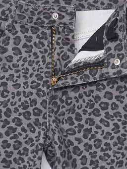 Beli Ayarlanabilir Lastikli Leopar Desenli K?z ?ocuk Jean Pantolon - Waikiki фото 2