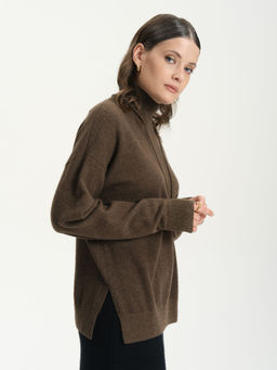 Джемпер из пуха яка 12161 коричневый