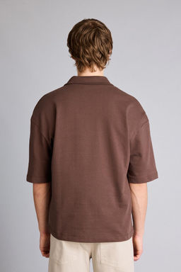 Loose F_t Slogan Bask_l_ Sweatshirt Kuma__ Polo Yaka Ti__rt - Defacto фото 5