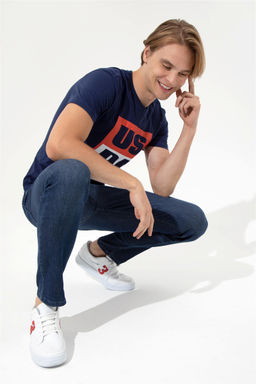 U. S. Polo Assn Мужская темно-синяя футболка с круглым вырезом - U.s. polo assn фото 10