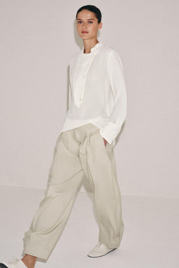 CAMISA FLUIDA PECHERA ZW COLLECTION / Crudo - Zara фото 5
