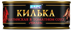 Цена за 2шт. Килька н/р балт. в т/с ЧИЛИ 250г БАРС №3, , шт