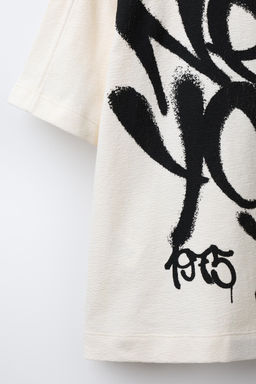 TEXTURED GRAFFITI T-SHIRT - Zara фото 4