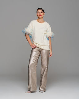 Футболка с перьями страуса FSP006