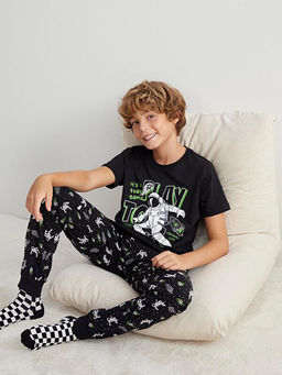 Bisiklet Yaka Erkek ?ocuk Pijama Tak?m?