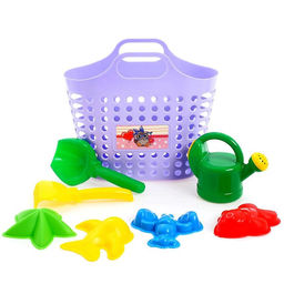 Набор игрушек для песочницы, 8 предметов: сумка-корзина, лейка 0.5 л, совок 16 см грабли, формочки 4 шт.