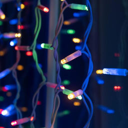 Гирлянда «Занавес» 2×1.5 м, IP65, УМС, белая нить каучук, 300 LED, свечение мульти, 220 В