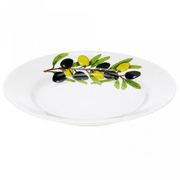 Тарелка мелкая фарфоровая Оливки д175мм, h25мм, гладкий край (Россия) - Домашняя мода фото 2