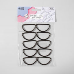 Цена за 3 шт. Полукольцо для сумок, d = 40 мм, толщина - 3 мм, 10 шт, цвет никель - Арт узор фото 3