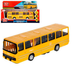 Технопарк. Городской автобус 17 см, металл, свет-звук, двери, инерц, желтый, кор. арт.IKABUS-17SL-YE