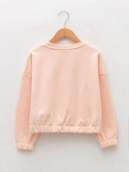 Bisiklet Yaka Bask?l? Uzun Kollu K?z ?ocuk Sweatshirt - Waikiki фото 2