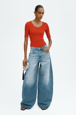Top de algod?n pima con escote en U - H&m фото 4