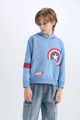 Толстая толстовка с капюшоном Marvel Avengers для мальчиков - Defacto фото 3