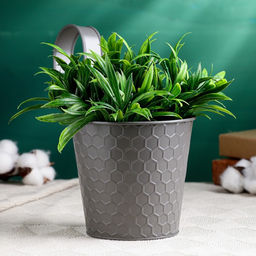 Кашпо навесное «Ведёрко Линда», 12×10×13 см, серое