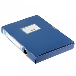 Папка-органайзер (короб) "Архивная" А4 23,4х31х3,5см, пластик, на липучке, цвет синий (Китай)