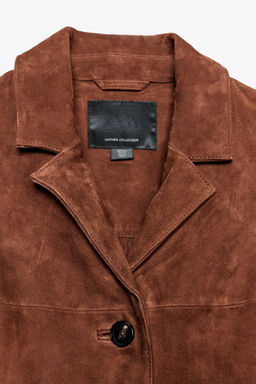 ZW COLLECTION LIMITED EDITION OVERSIZED SUEDE LEATHER BLAZER - Zara фото 9