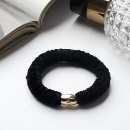 Цена за 10 шт. Резинка для волос «Спорт», воздушная классика, 5 см, чёрная