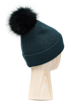 Шапка жен. шерсть+нейл+акр+люр LB-D77103 emerald