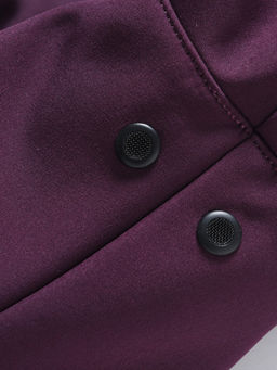 Ветровка женская софтшелл виндстоппер с капюшоном спортивная темно-фиолетового цвета 9616_1TF