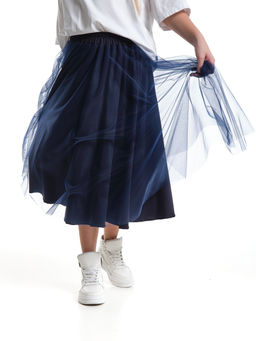 Юбка пачка длинная из фатина 22-7608 черный/зол. звезды - Mini maxi фото 40