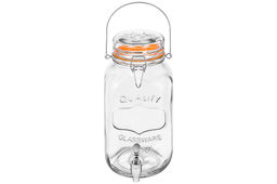 Диспенсер для холодных напитков с краном 3,78 л 19*14*30 см Glaskraft+крыш. с мет. зажим.и сил.упл - Elan gallery фото 6