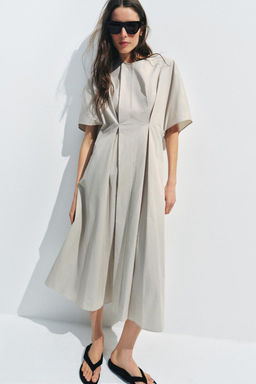 VESTIDO POPEL?N PLIEGUES ZW COLLECTION / Gris claro - Zara фото 8