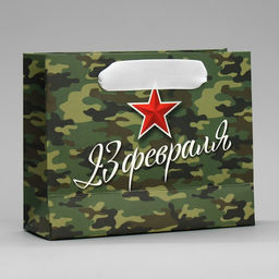 Цена за 3 шт. Пакет подарочный ламинированный, упаковка, С 23 февраля, S 15?12?5.5 см