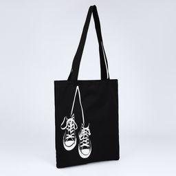 Сумка шопер Кеды, 35х0.5х40 см, отд без молнии, без подклада, чёрная - Nazamok фото 4