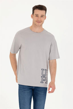 Мужская серая футболка оверсайз с круглым вырезом Неожиданная скидка в корзине - U.s. polo assn фото 3